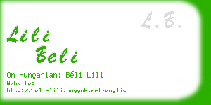lili beli business card