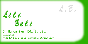 lili beli business card